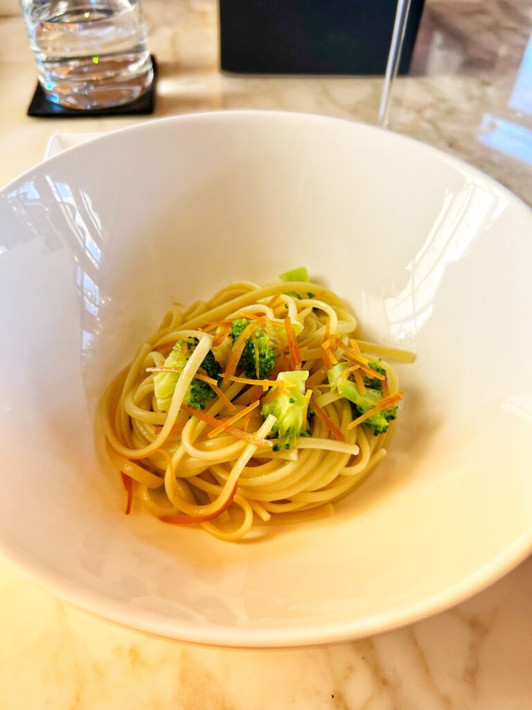 ブルガリのレストランのパスタ